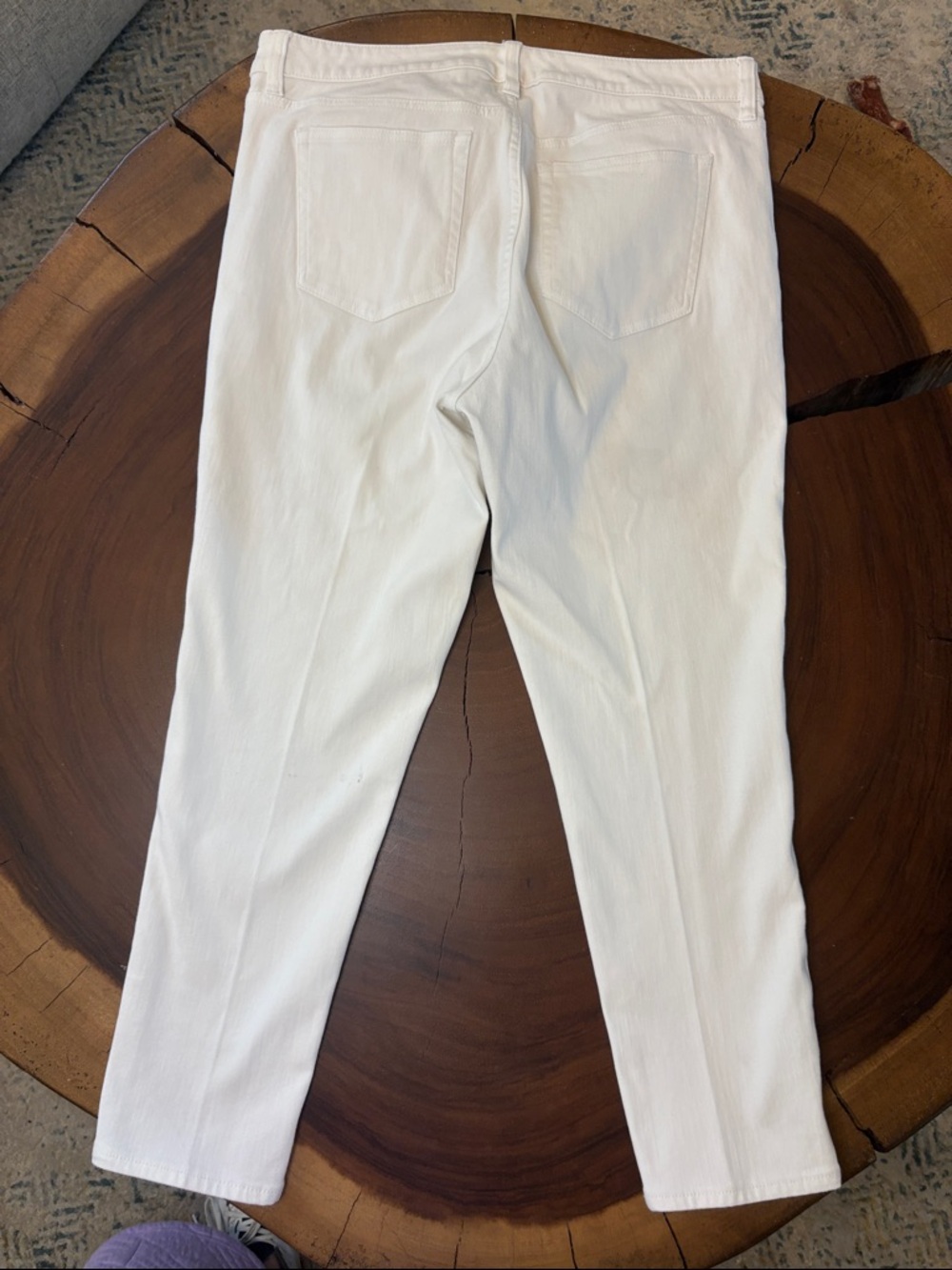 Ralph Lauren White Jeans High Rise Straight Crop Size 14 Plus 18” Waist - Picture 4 of 7